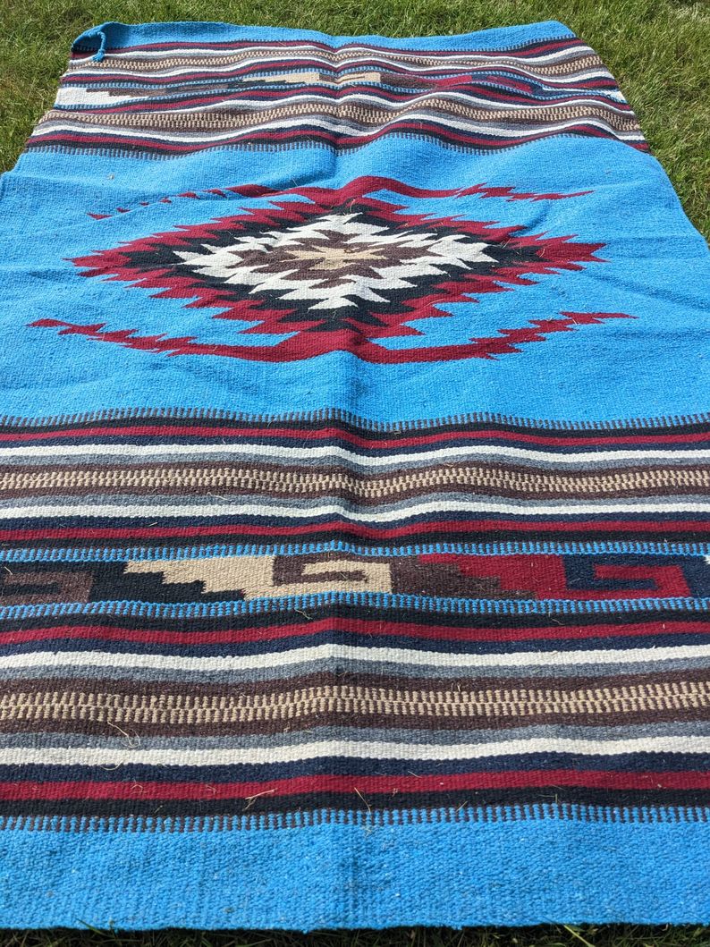 A native-American style patterned rug